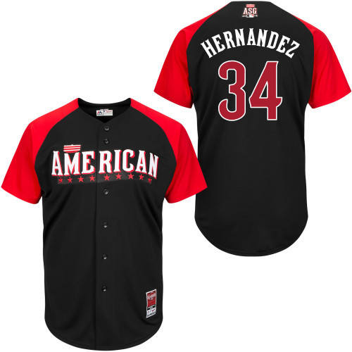 American League Authentic #34 Hernandez 2015 All-Star Stitched Jersey